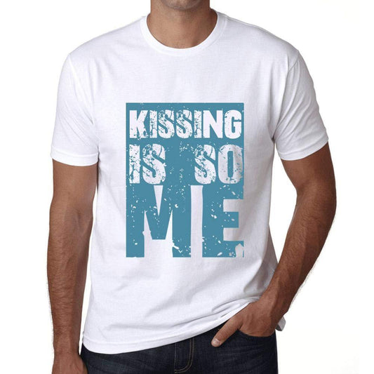 Homme T-Shirt Graphique Kissing is So Me Blanc