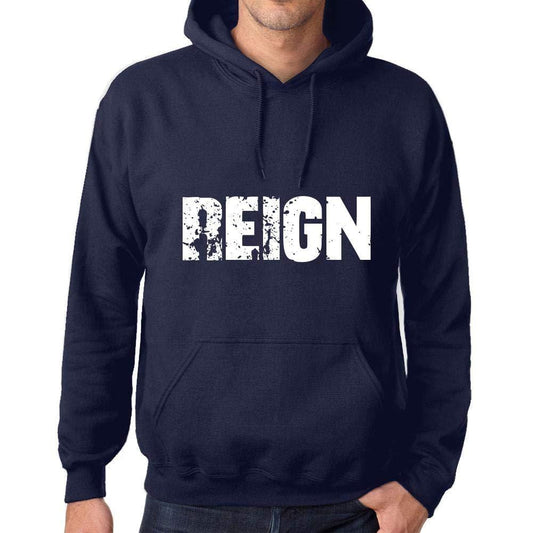 Ultrabasic Homme Femme Unisex Sweat à Capuche Hoodie Popular Words Reign French Marine