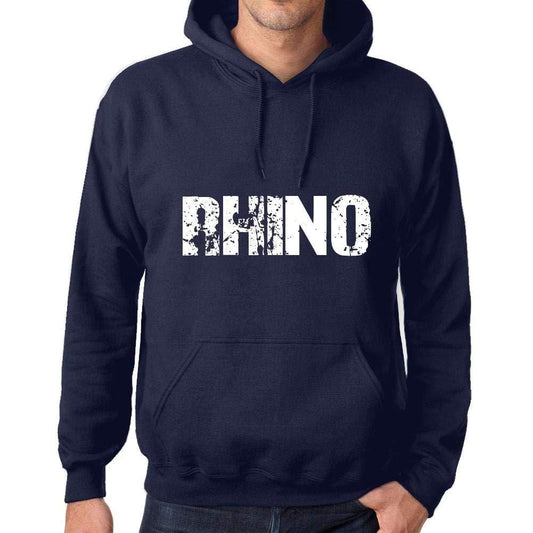 Homme Femme Unisex Sweat à Capuche Hoodie Popular Words Rhino French Marine