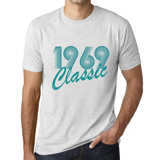 Ultrabasic - Homme T-Shirt Graphique Years Lines Classic 1969 Blanc Chiné