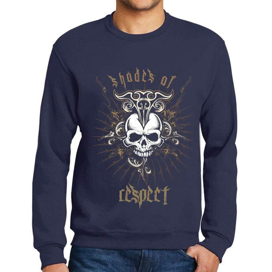 Ultrabasic - Homme Graphique Shades of Respect T-Shirt Imprimé Lettres Marine