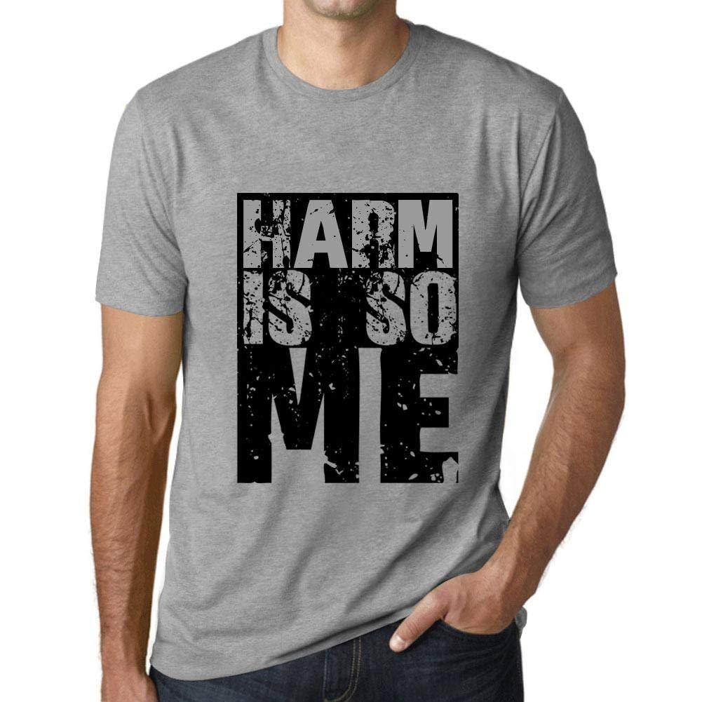 Homme T-Shirt Graphique Harm is So Me Gris Chiné