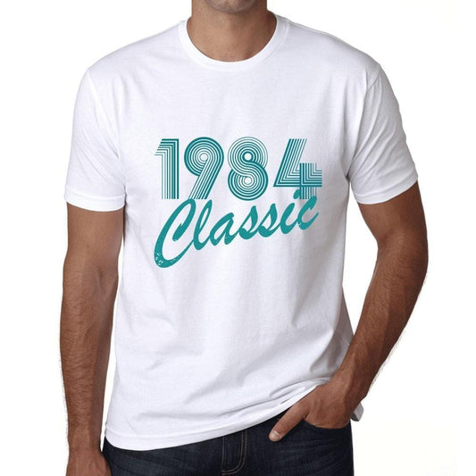 Ultrabasic - Homme T-Shirt Graphique Years Lines Classic 1984 Blanc