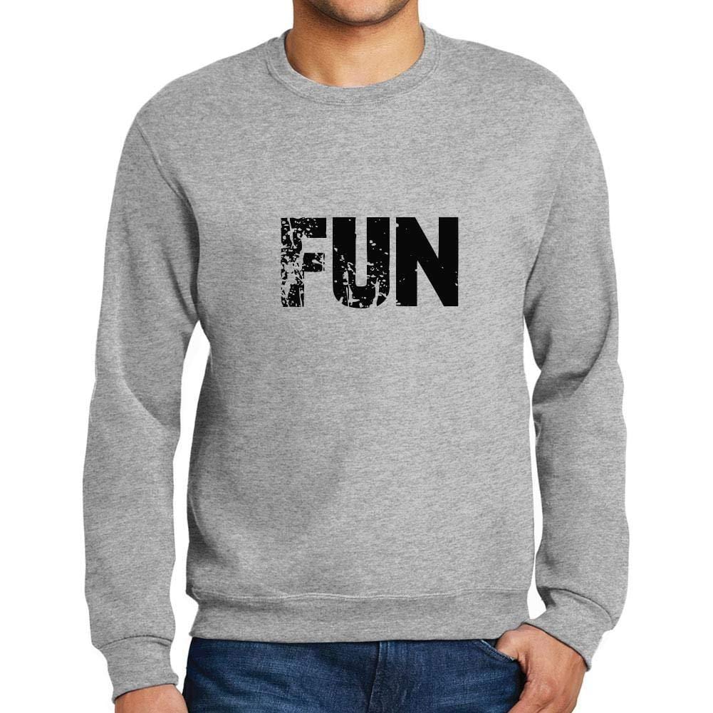 Ultrabasic Homme Imprimé Graphique Sweat-Shirt Popular Words Fun Gris Chiné