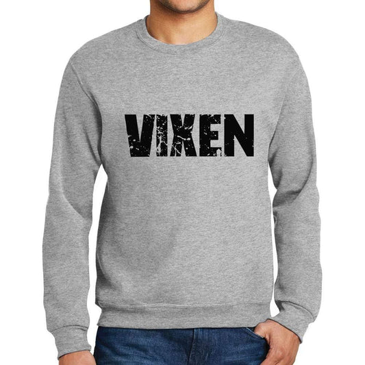 Ultrabasic Homme Imprimé Graphique Sweat-Shirt Popular Words Vixen Gris Chiné