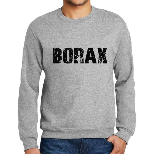 Ultrabasic Homme Imprimé Graphique Sweat-Shirt Popular Words Borax Gris Chiné