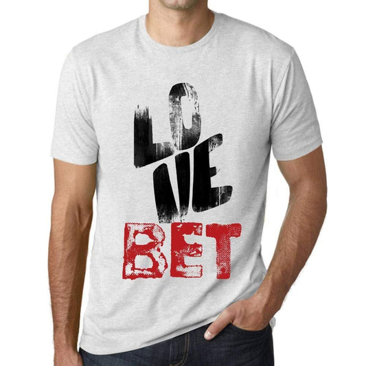 Ultrabasic - Homme T-Shirt Graphique Love BET Blanc Chiné