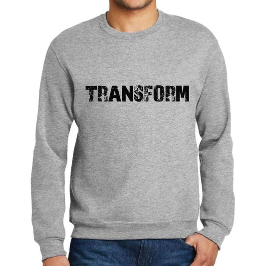 Homme Imprimé Graphique Sweat-Shirt Popular Words Transform Gris Chiné