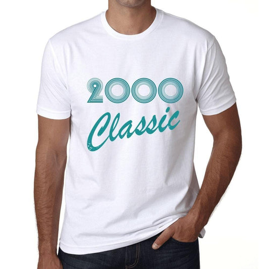 Ultrabasic - Homme T-Shirt Graphique Years Lines Classic 2000 Blanc