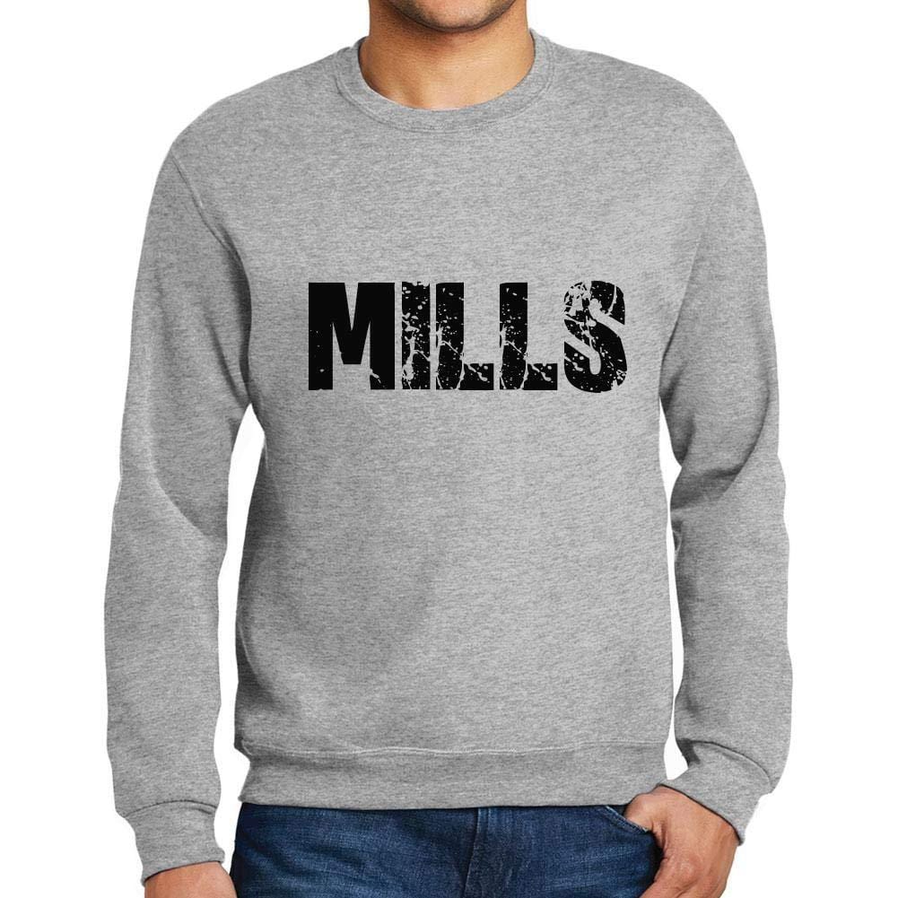 Ultrabasic Homme Imprimé Graphique Sweat-Shirt Popular Words Mills Gris Chiné