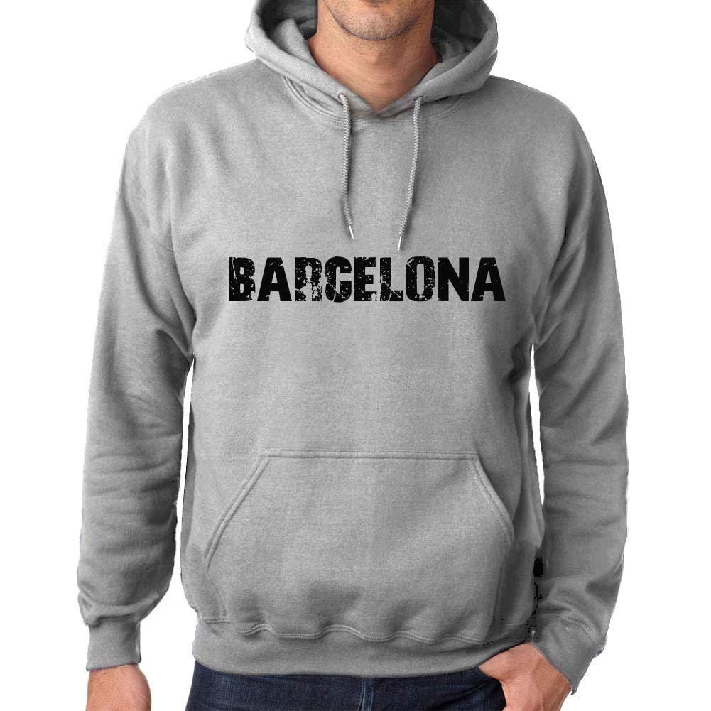 Ultrabasic Homme Femme Unisex Sweat à Capuche Hoodie Popular Words Barcelona Gris Chiné