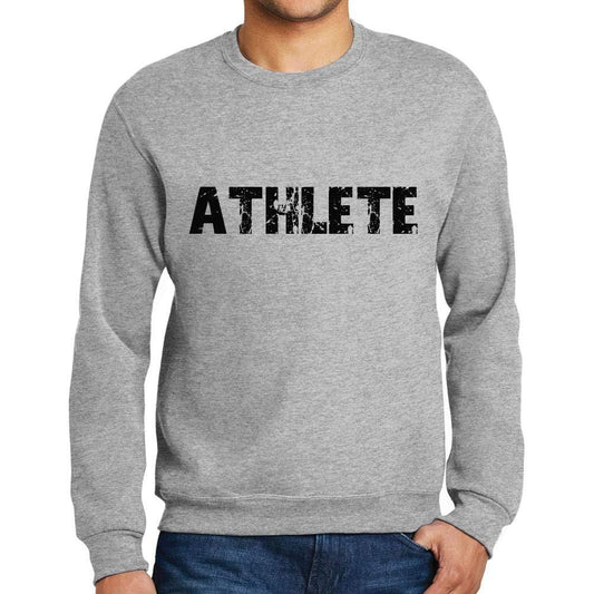 Ultrabasic Homme Imprimé Graphique Sweat-Shirt Popular Words Athlete Gris Chiné