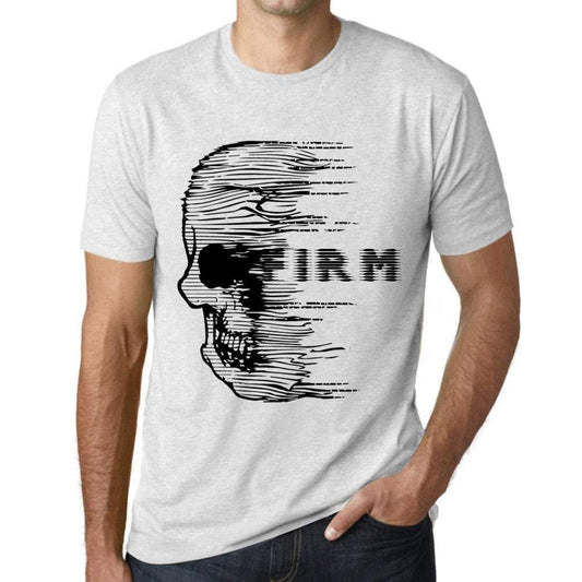 Homme T-Shirt Graphique Imprimé Vintage Tee Anxiety Skull Firm Blanc Chiné