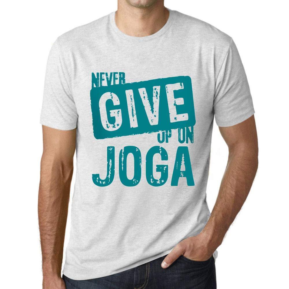 Ultrabasic Homme T-Shirt Graphique Never Give Up on Joga Blanc Chiné