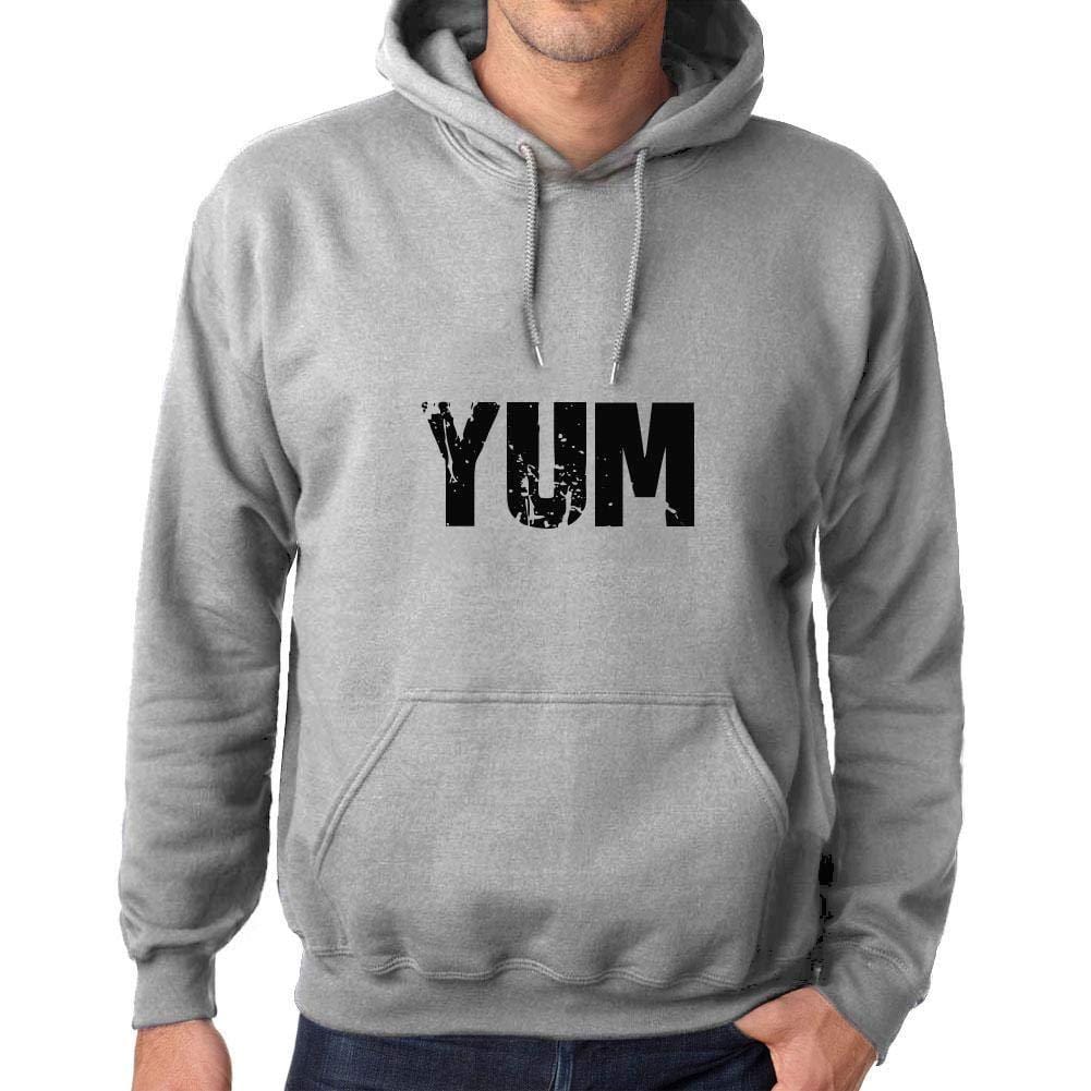 Ultrabasic Homme Femme Unisex Sweat à Capuche Hoodie Popular Words YUM Gris Chiné