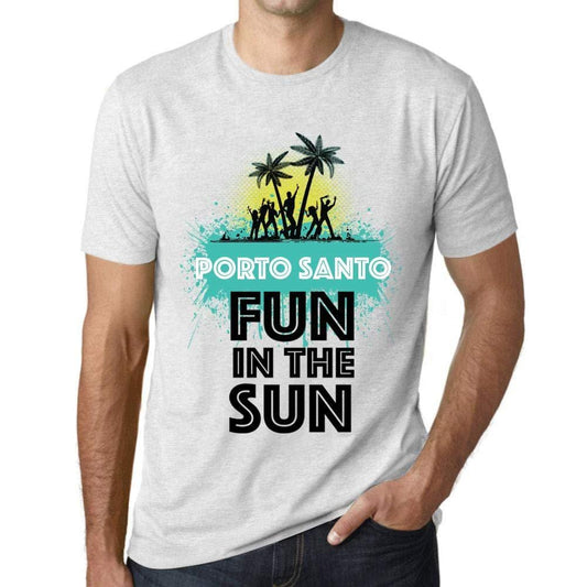 Homme T Shirt Graphique Imprimé Vintage Tee Summer Dance Porto Santo Blanc Chiné