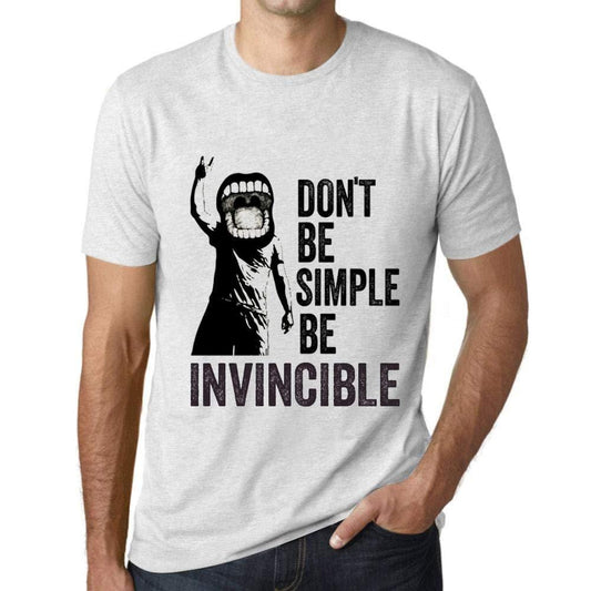 Ultrabasic Homme T-Shirt Graphique Don't Be Simple Be Invincible Blanc Chiné