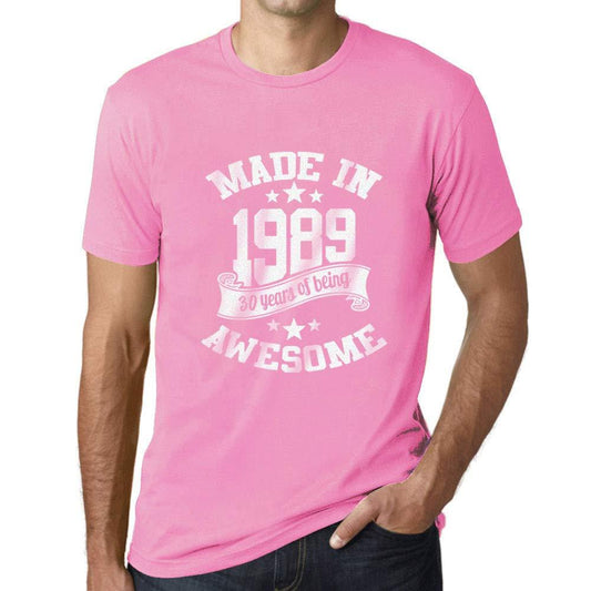 Ultrabasic - Homme T-Shirt Graphique Made in 1989 Awesome 30ème Anniversaire Rose Orchidée
