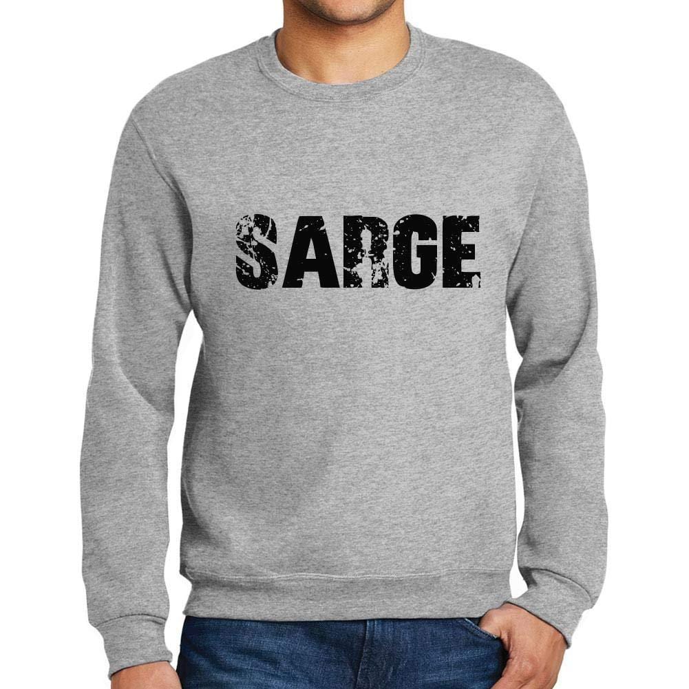 Ultrabasic Homme Imprimé Graphique Sweat-Shirt Popular Words SARGE Gris Chiné