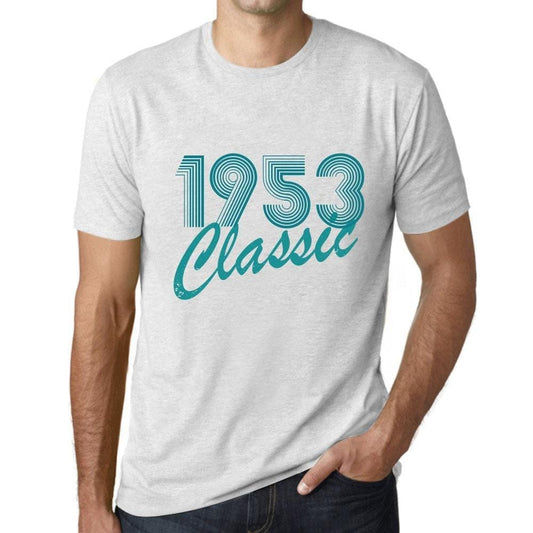 Ultrabasic - Homme T-Shirt Graphique Years Lines Classic 1953 Blanc Chiné