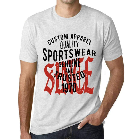 Ultrabasic - Homme T-Shirt Graphique Sportswear Depuis 1970 Blanc Chiné