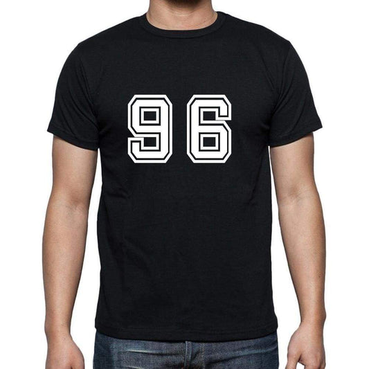 96 Numbers Black Men's Short Sleeve Round Neck T-shirt 00116 - Ultrabasic
