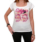 99 Angers City With Number Womens Short Sleeve Round White T-Shirt 00008 - Casual