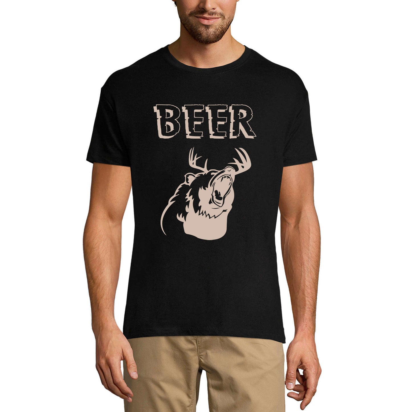 ULTRABASIC Men's Graphic T-Shirt Beer Bear - Funny Sarcasm Humor Tee Shirt