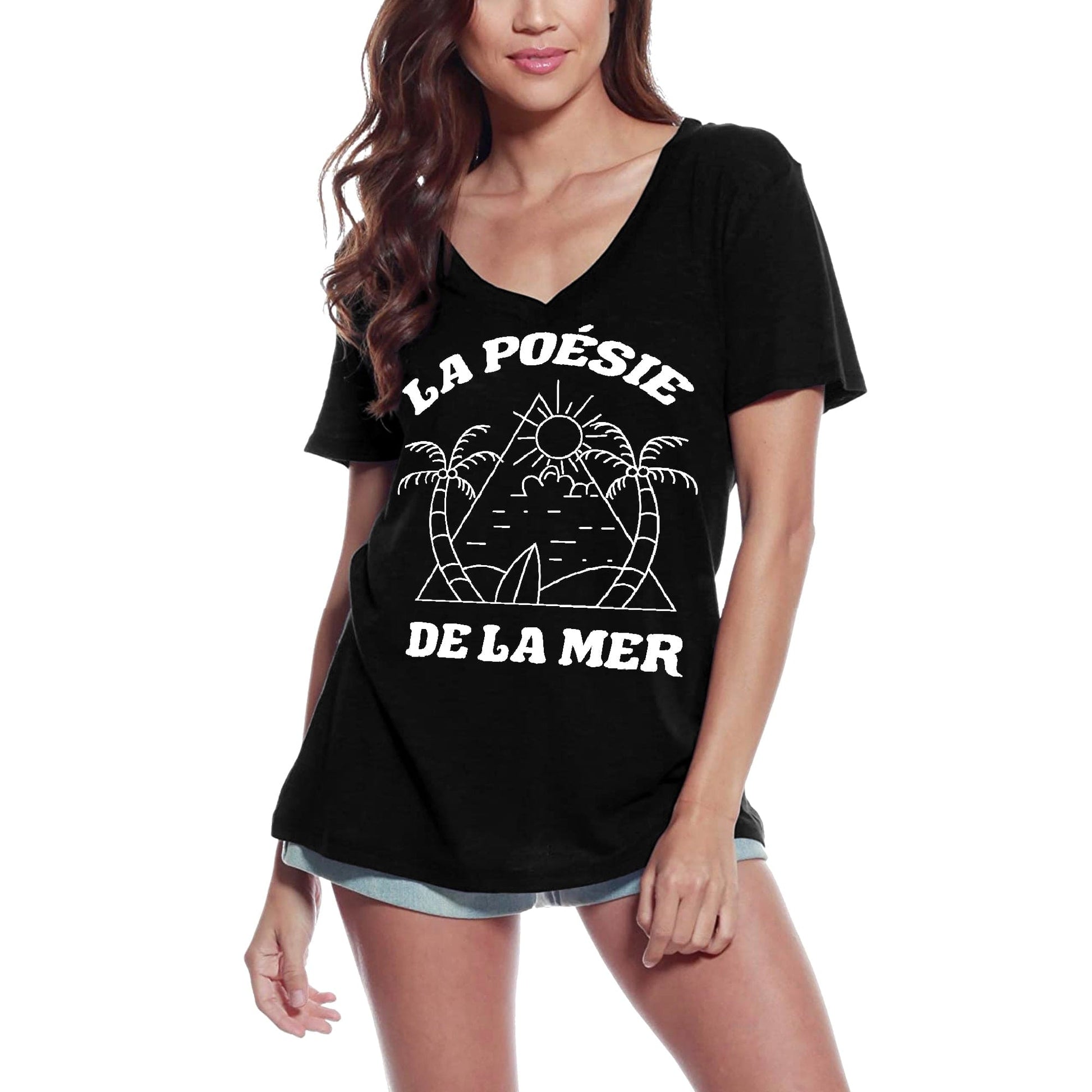 ULTRABASIC T-Shirt Bio Femme La Poésie de la Mer - Amoureux de la mer 