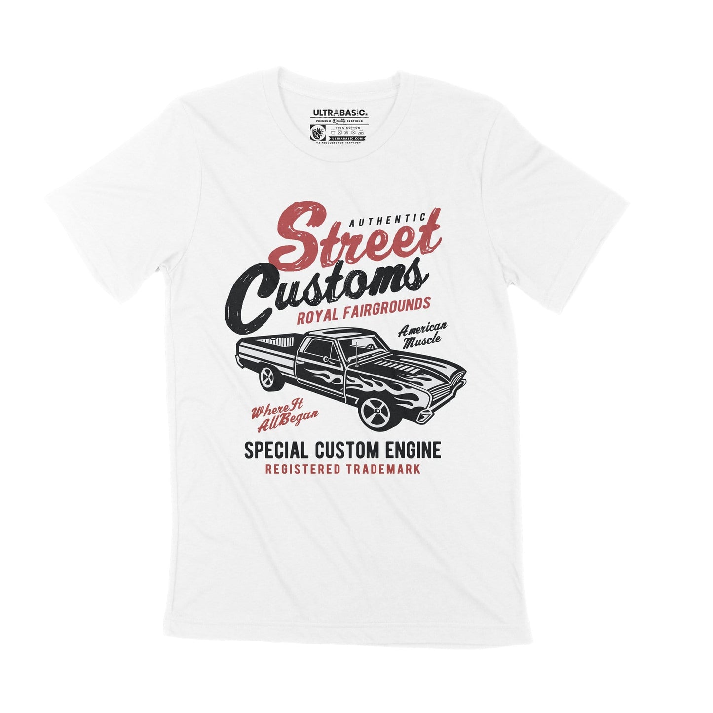 ULTRABASIC Men's Graphic T-Shirt Authentic Street Customs - Special Custom Engine