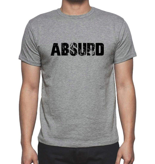 Absurd Grey Mens Short Sleeve Round Neck T-Shirt 00018 - Grey / S - Casual