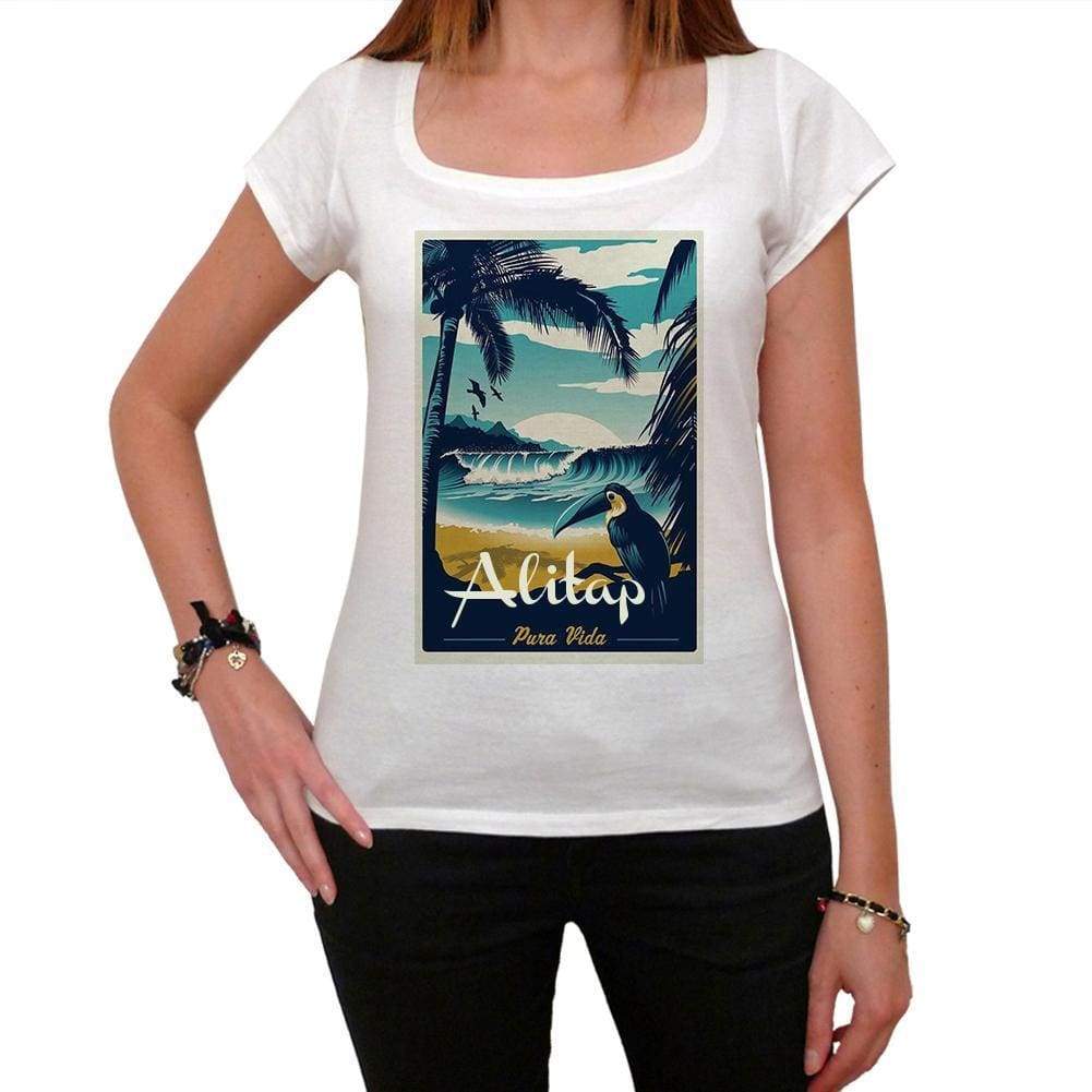 Alitap Pura Vida Beach Name White Womens Short Sleeve Round Neck T-Shirt 00297 - White / Xs - Casual