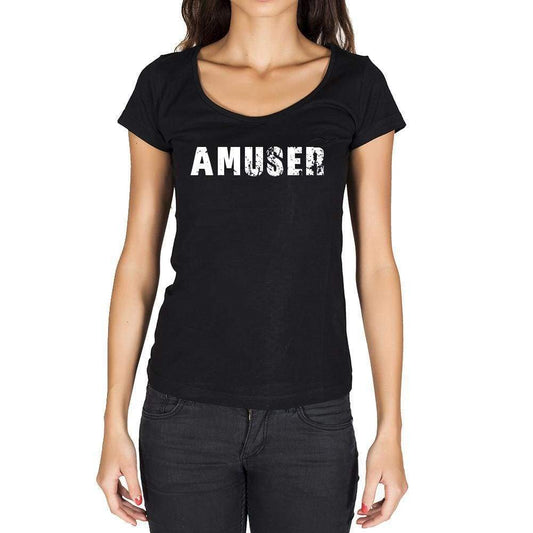 Amuser French Dictionary Womens Short Sleeve Round Neck T-Shirt 00010 - Casual