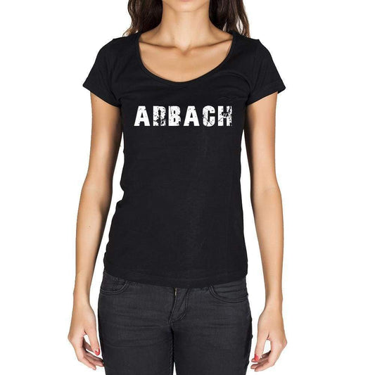 Arbach German Cities Black Womens Short Sleeve Round Neck T-Shirt 00002 - Casual