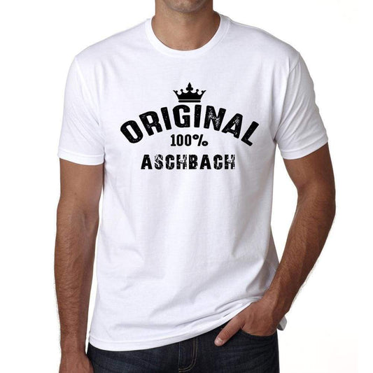 Aschbach 100% German City White Mens Short Sleeve Round Neck T-Shirt 00001 - Casual