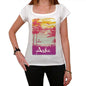 Ashe Escape To Paradise Womens Short Sleeve Round Neck T-Shirt 00280 - White / Xs - Casual