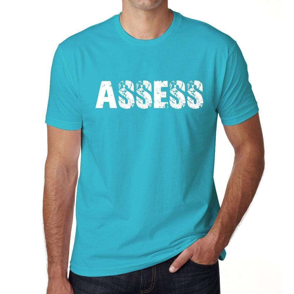 Assess Mens Short Sleeve Round Neck T-Shirt - Blue / S - Casual