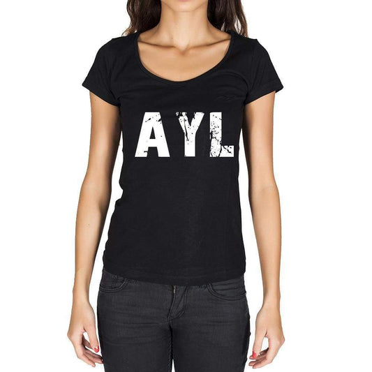 Ayl German Cities Black Womens Short Sleeve Round Neck T-Shirt 00002 - Casual