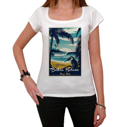 Bahia Solano Pura Vida Beach Name White Womens Short Sleeve Round Neck T-Shirt 00297 - White / Xs - Casual