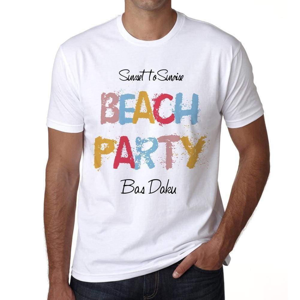 Bas Daku Beach Party White Mens Short Sleeve Round Neck T-Shirt 00279 - White / S - Casual