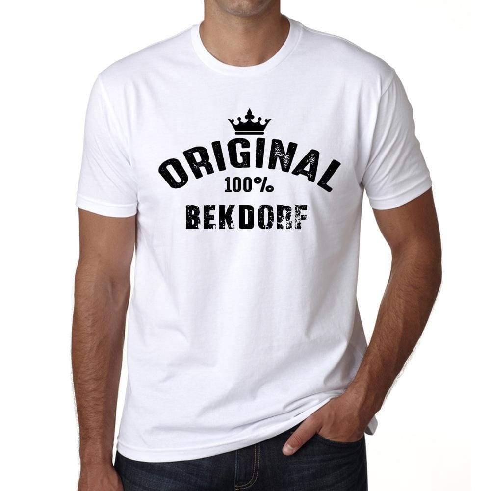 Bekdorf 100% German City White Mens Short Sleeve Round Neck T-Shirt 00001 - Casual