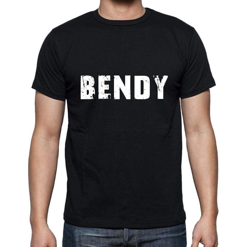 Bendy Mens Short Sleeve Round Neck T-Shirt 5 Letters Black Word 00006 - Casual