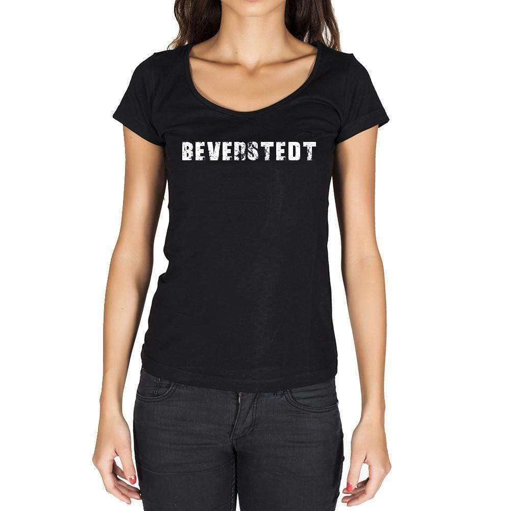 Beverstedt German Cities Black Womens Short Sleeve Round Neck T-Shirt 00002 - Casual