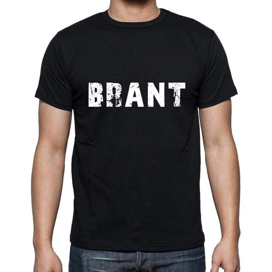 Brant Mens Short Sleeve Round Neck T-Shirt 5 Letters Black Word 00006 - Casual