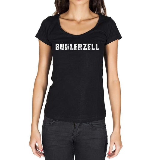 Bühlerzell German Cities Black Womens Short Sleeve Round Neck T-Shirt 00002 - Casual