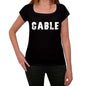 Cable Womens T Shirt Black Birthday Gift 00547 - Black / Xs - Casual