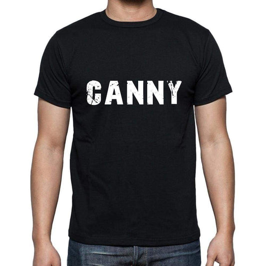 Canny Mens Short Sleeve Round Neck T-Shirt 5 Letters Black Word 00006 - Casual