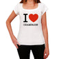 Champaign I Love Citys White Womens Short Sleeve Round Neck T-Shirt 00012 - White / Xs - Casual