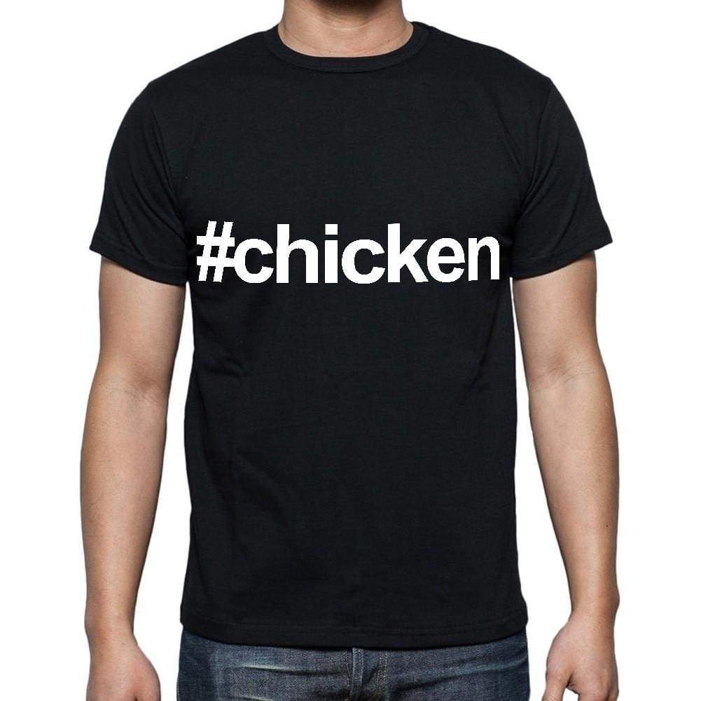 Chicken Mens Short Sleeve Round Neck T-Shirt Black T-Shirt En