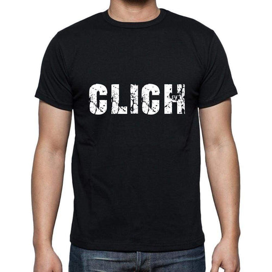 Clich Mens Short Sleeve Round Neck T-Shirt 5 Letters Black Word 00006 - Casual